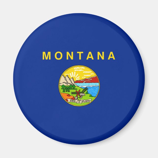 Montana State Flag Design Magnet (Front)