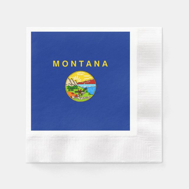 Montana State Flag Design Napkin (Front)