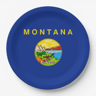 Montana State Flag Design Paper Plate