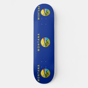 Montana State Flag Design Skateboard