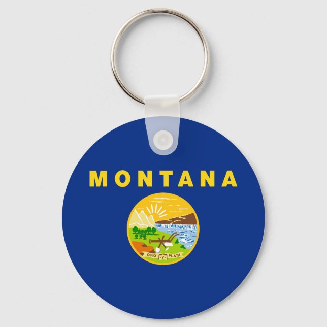 Montana State Flag Key Ring (Front)