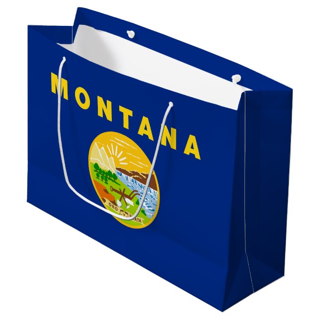 Montana State Flag Large Gift Bag (Front Angled)