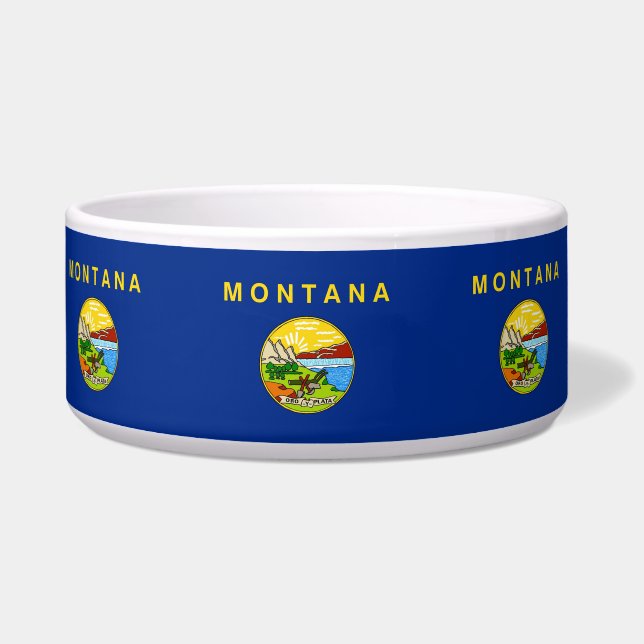 Montana State Flag Pet Bowl (Left)