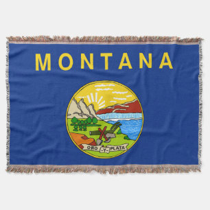 Montana State Flag Print Patriotic Throw Blanket