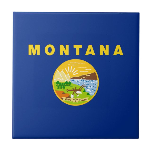 Montana State Flag Tile (Front)