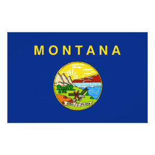 Montana State Flag USA Photo Print