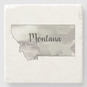 Montana State Illustration Art Stone Coaster