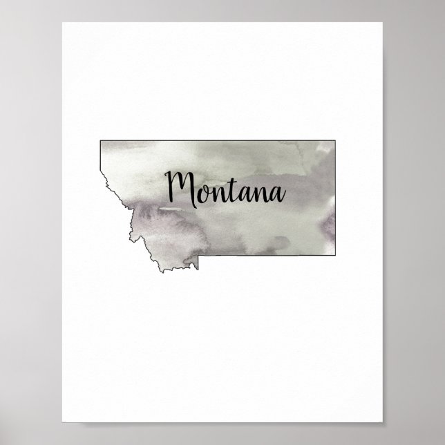 Montana State Illustration Poster (Front)