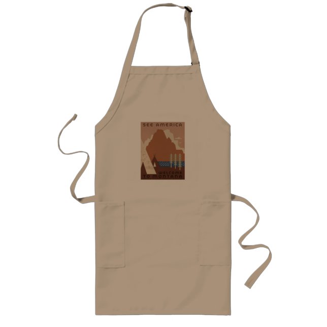 Montana State: Indian Tribes, Mountains, Prairie Long Apron (Front)