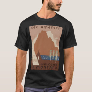 Montana State: Indian Tribes, Mountains, Prairie T-Shirt
