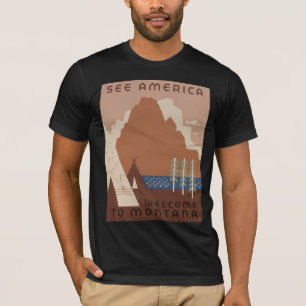 Montana State: Indian Tribes, Mountains, Prairie T-Shirt