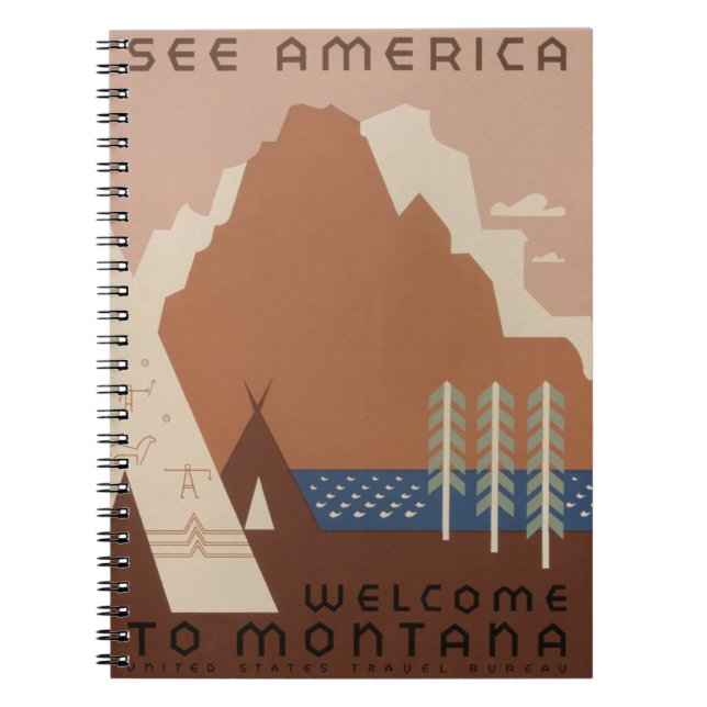 Montana State: Mountains, Tribes, Big Sky Country Notebook (Front)