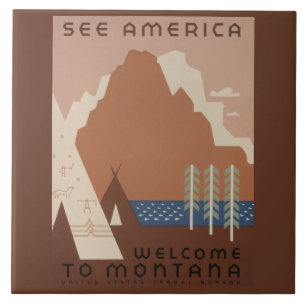 Montana State: Mountains, Tribes, Big Sky Country Tile