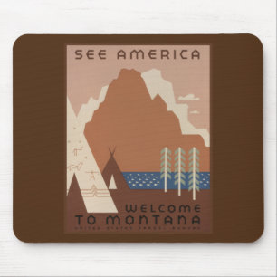 Montana State Native American Indian Tribes WPA Mouse Pad
