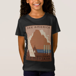 Montana State Native American Indian Tribes WPA T-Shirt