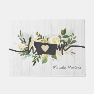 Montana State Personalised Your Home City Rustic Doormat