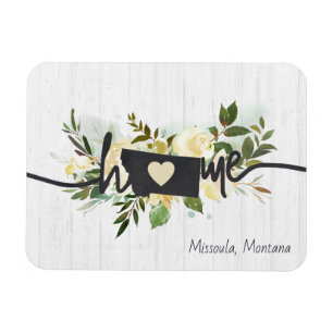 Montana State Personalised Your Home City Rustic Magnet