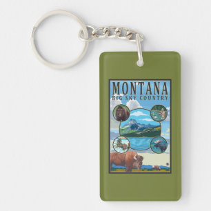 Montana State Scenes Key Ring