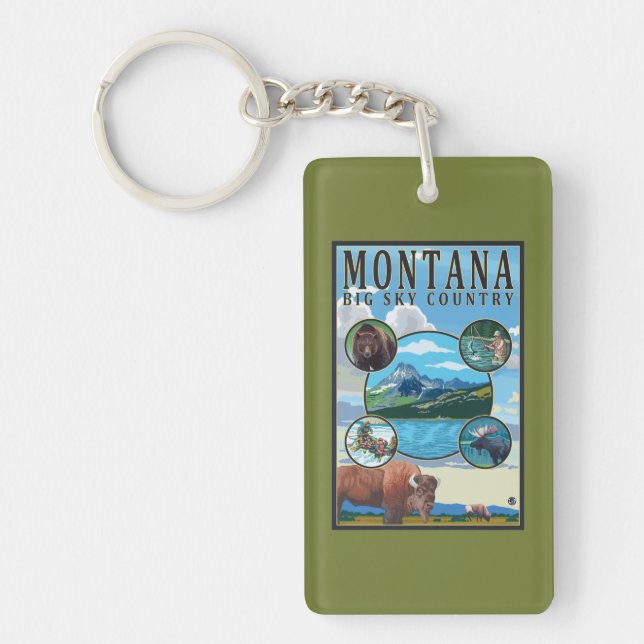 Montana State Scenes Key Ring (Front)