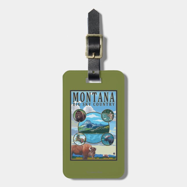 Montana State Scenes Luggage Tag (Front Vertical)