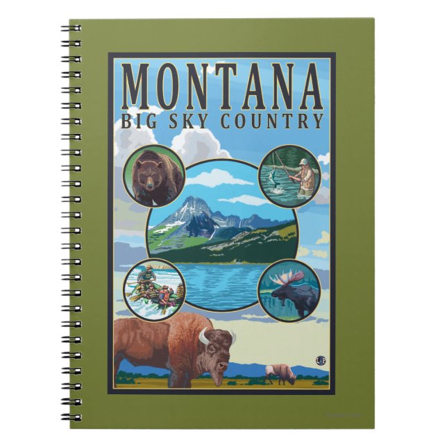 Montana State Scenes Spiral Notebook (Front)
