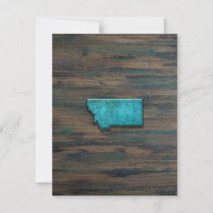 Montana State Shape Teal Thank You Card