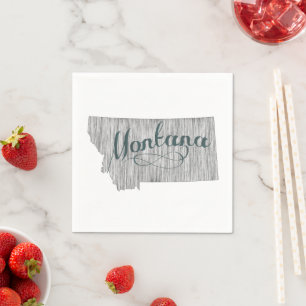 Montana State Typography Napkin