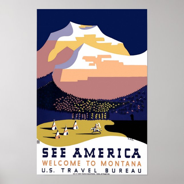 Montana Travel Vintage Poster (Front)