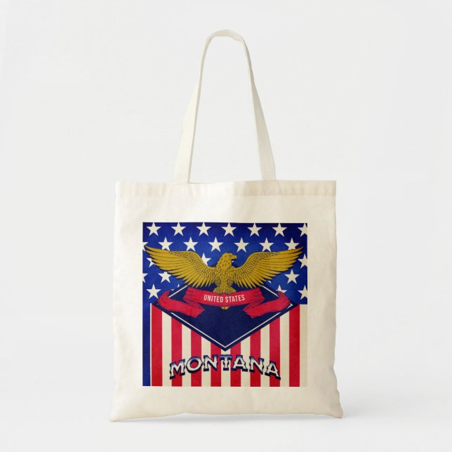 Montana USA Flag Tote Bag (Front)