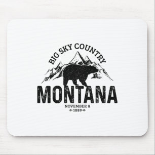 Montana Usa Vintage Grizzly Bear America Souvenir Mouse Pad