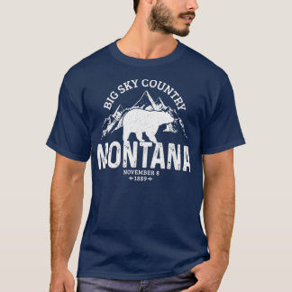 Montana Vintage Grizzly Bear Camping Hiking Souven T-Shirt