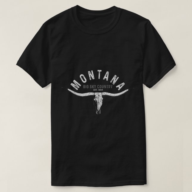 Montana Vintage Longhorn Souvenir Gift  T-Shirt (Design Front)