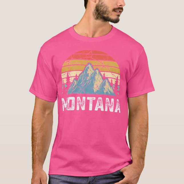 Montana Vintage Mountains Lovers - Hiking Perfect  T-Shirt (Front)
