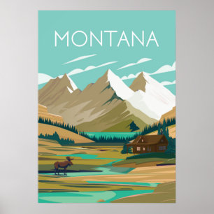 Montana vintage travel poster