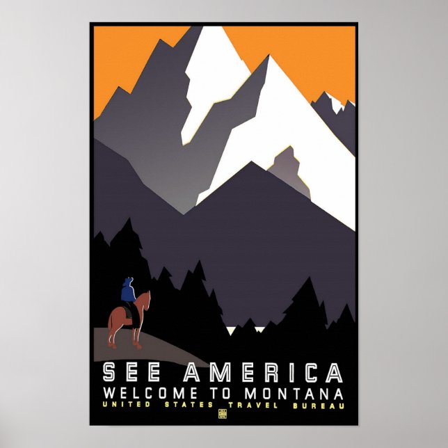 Montana Vintage Travel Poster (Front)
