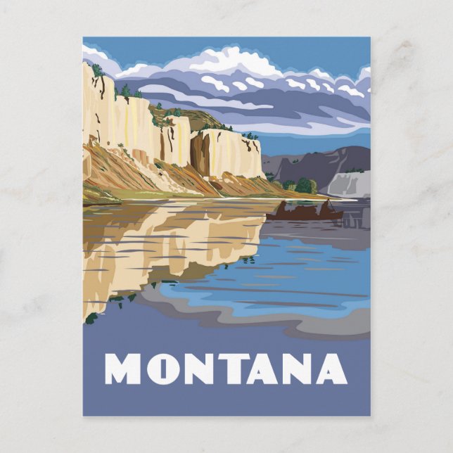 Montana vintage travel style postcard (Front)