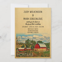 Montana Wedding Invitation Farm Barn Rustic