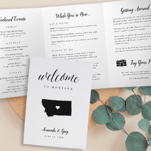 Montana Wedding Welcome Letter & Itinerary Tri-Fold Programme