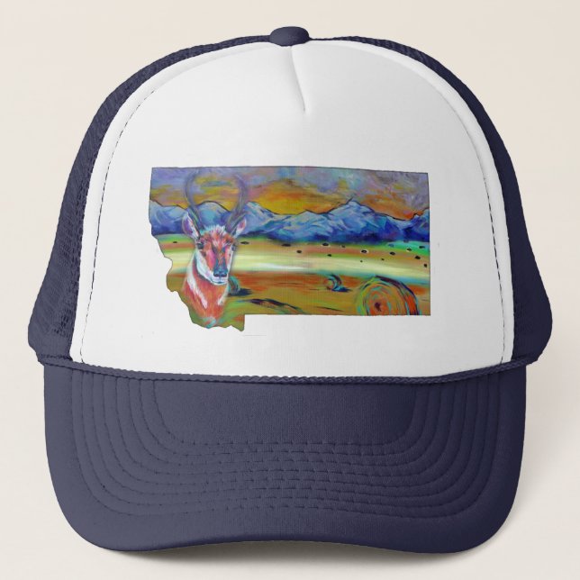 Montana with Prong Horn Trucker Hat (Front)