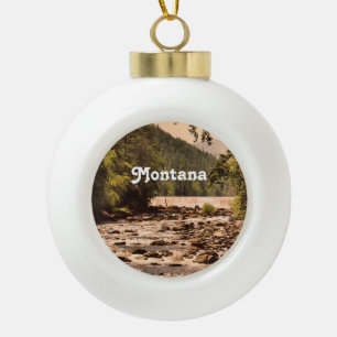 Montana Woodlands Ceramic Ball Christmas Ornament