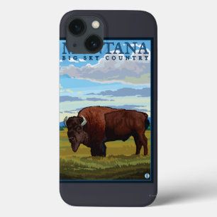 MontanaBison Vintage Travel Poster iPhone 13 Case