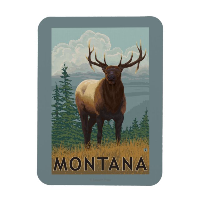 MontanaElk Scene Magnet (Vertical)
