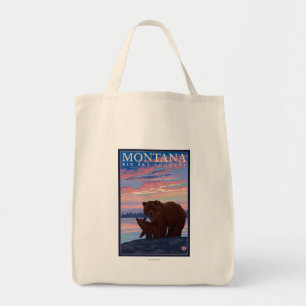 MontanaMomma Bear and Cub Vintage Travel Tote Bag