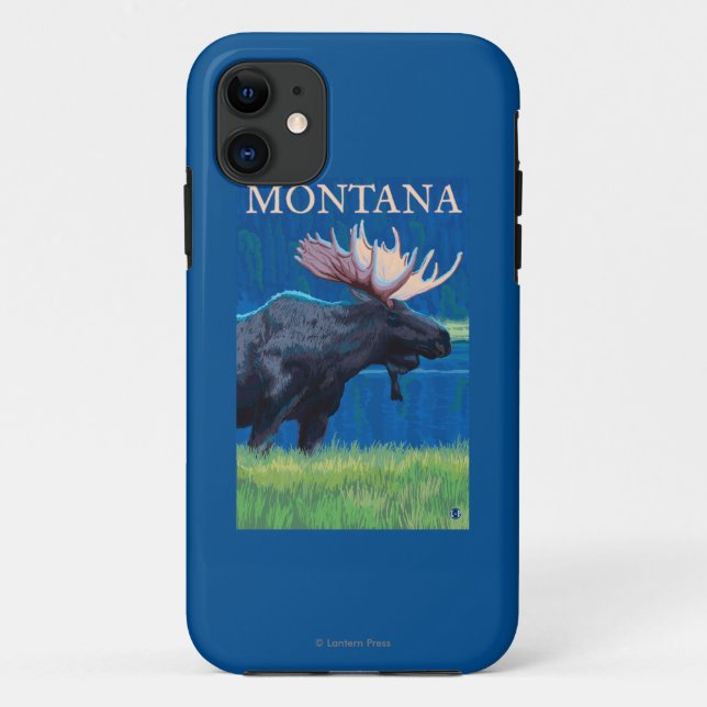 MontanaMoose Vintage Travel Poster Case-Mate iPhone Case (Back)