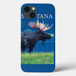 MontanaMoose Vintage Travel Poster iPhone 13 Case