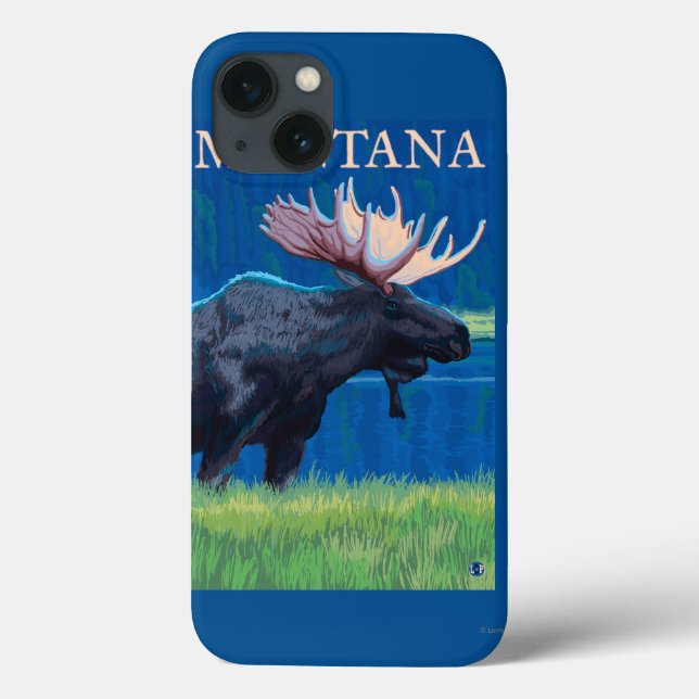MontanaMoose Vintage Travel Poster Case-Mate iPhone Case (Back)