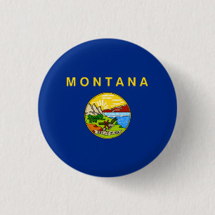 Montanan Flag, Flag of Montana 3 Cm Round Badge