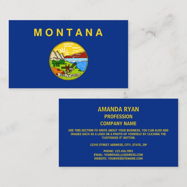 Montanan Flag, Flag of Montana Business Card (Front/Back)