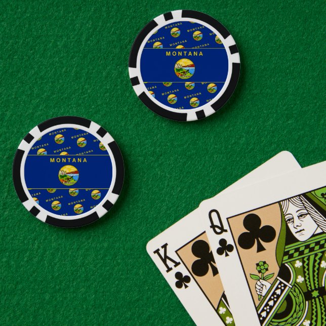 Montanan Flag, Flag of Montana Poker Chips (Poker Table (Double))