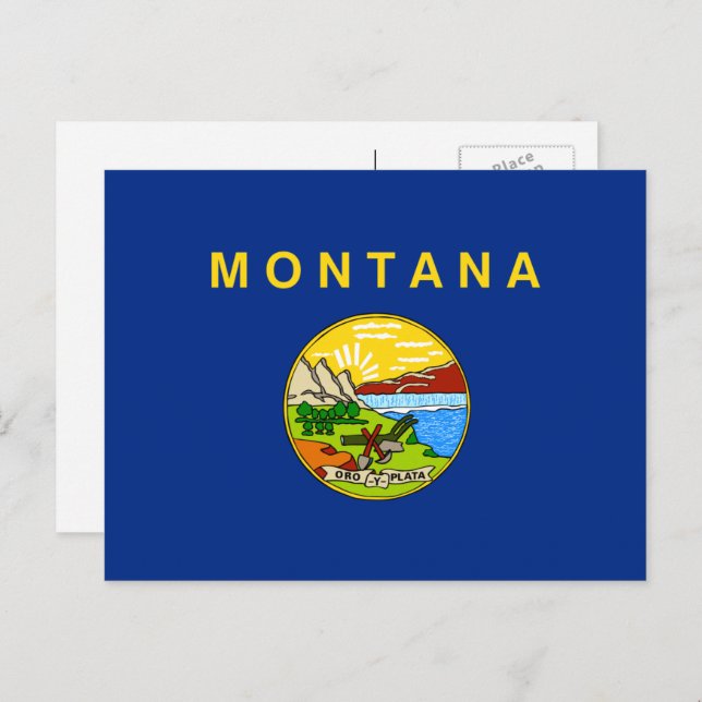 Montanan Flag, Flag of Montana Postcard (Front/Back)